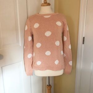Pink and White Polka Dot sweater